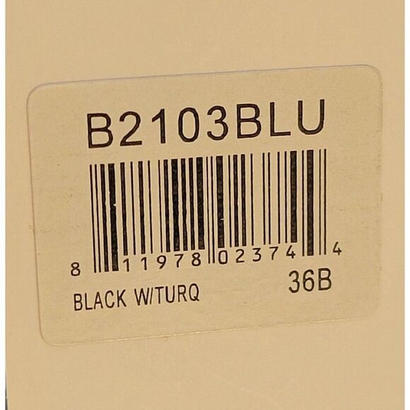 Hers by Herman Blue & Black Lace Bra Sz 36B - Picture 4 of 6